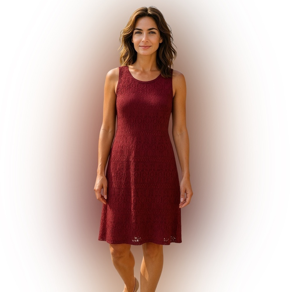 SHARAGANO oxblood cocktail dress women’s size 8 NWT